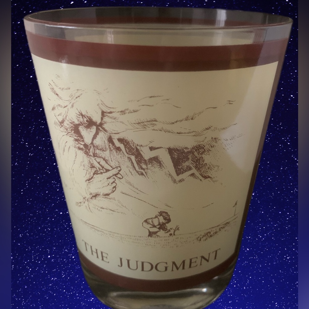 Vintage Gary Patterson Thought Factory The Judgement Glass Golf Great Graphic